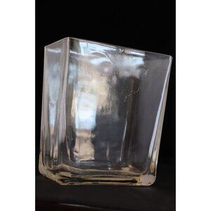 Vintage Green Napco #1166 Art Glass Vase 70s Clear Glass Vase Cut Flower Vase